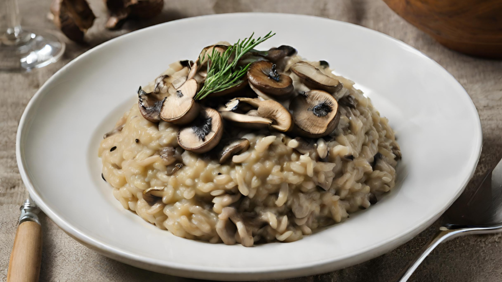 risoto de cogumelos selvagens