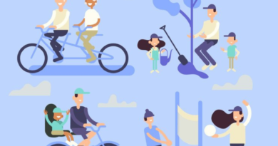 Pessoas andando de bicicleta em área urbana, ilustrando benefícios para saúde e mobilidade